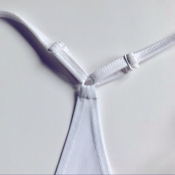 NEW AUTHENTIC AMERICAN HERITAGE Sports Bra Racerback Straps Medium White NWOT - Picture 6 of 15